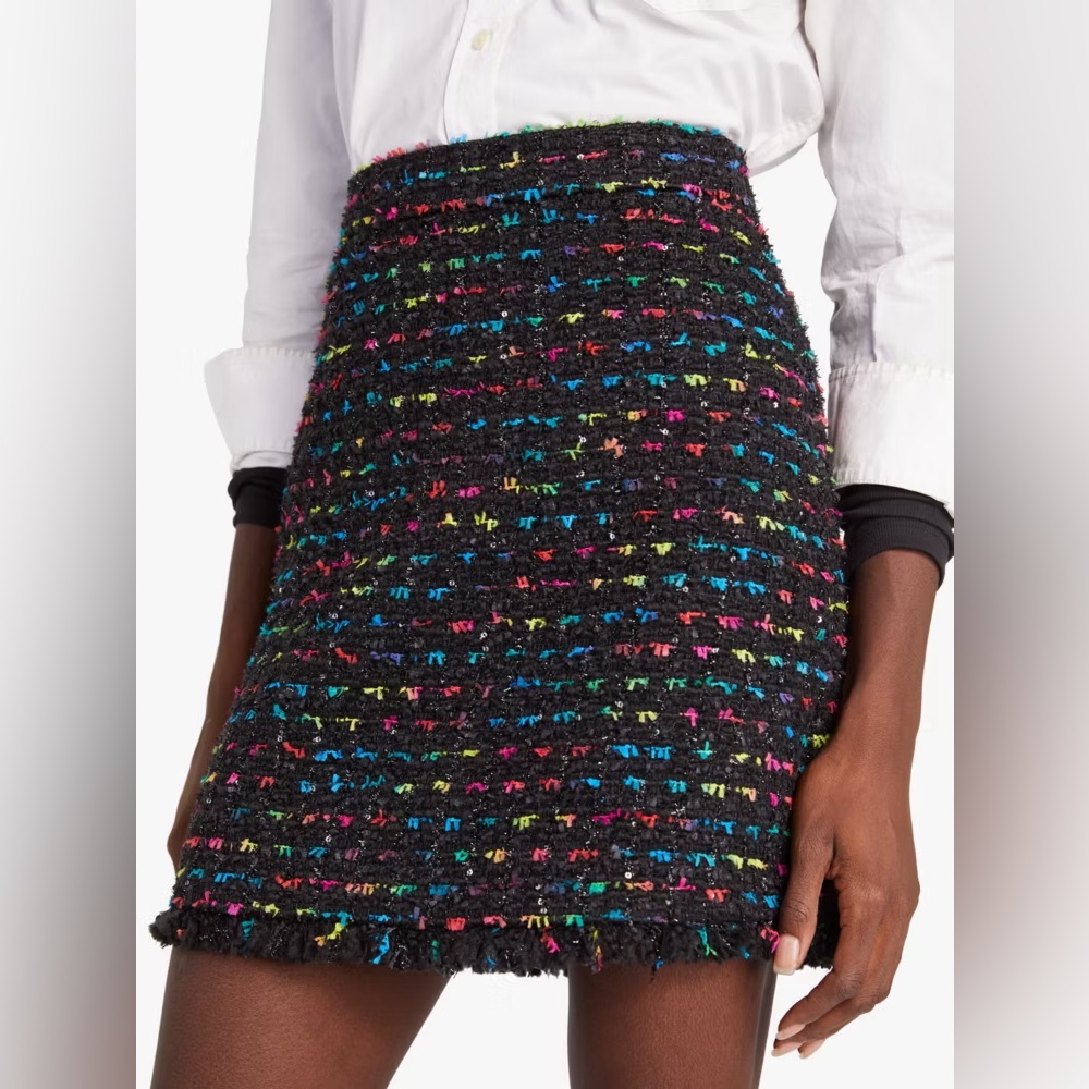 KATE SPADE METALLIC TWEED SKIRT WOMENS 4
